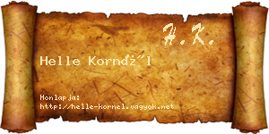 Helle Kornél névjegykártya