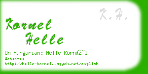 kornel helle business card